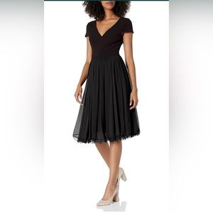 New womens Sz L tulle simplicity finesse formal knee length black cocktail dress